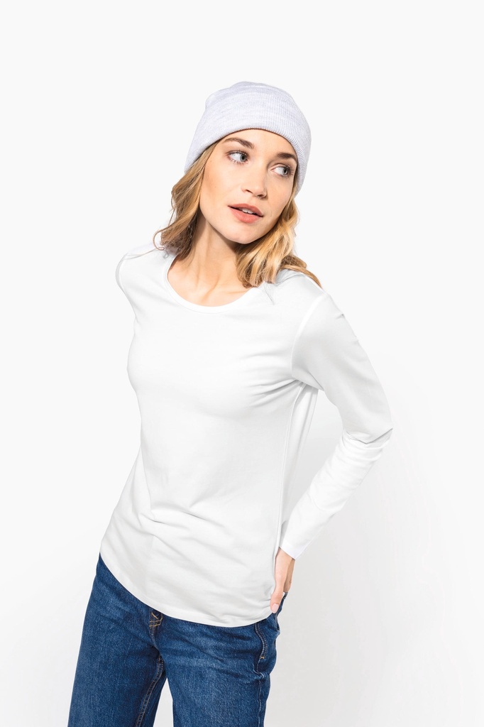 T-shirt col rond manches longues femme (S)