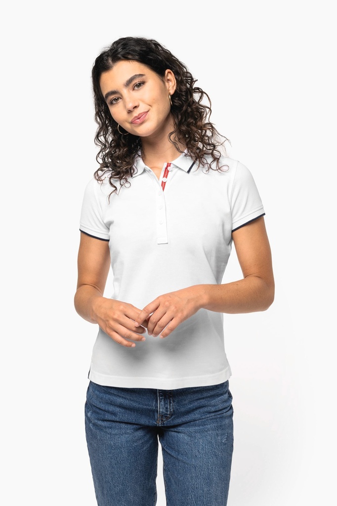 Polo maille piquée manches courtes femme (XS)