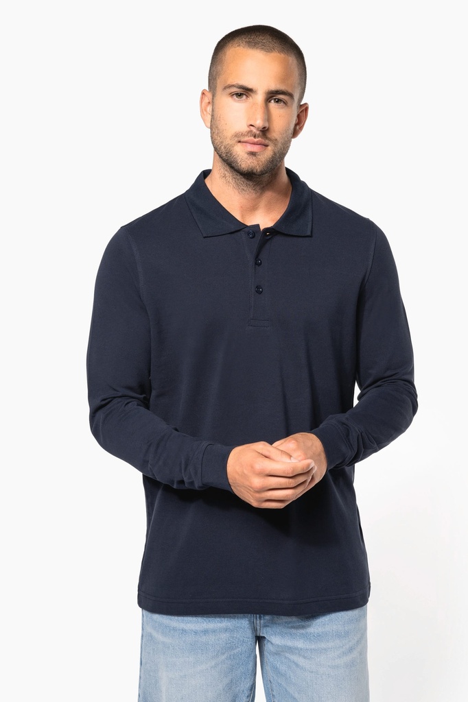 Polo piqué manches longues homme (S)