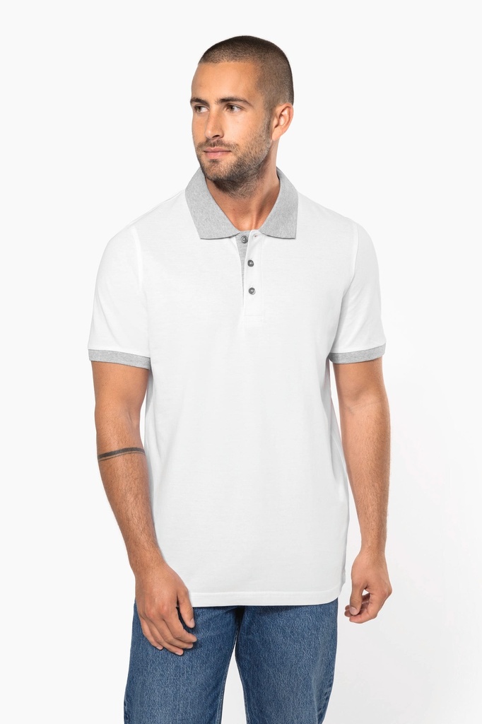 Polo piqué bicolore homme (XL​)