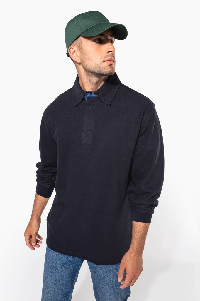 [K221] French rib > polo côtelé manches longues (XL)