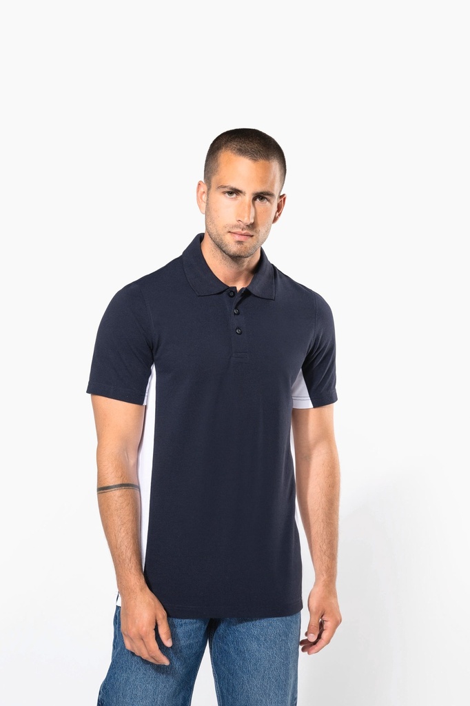 Polo piqué manches courtes bicolore homme (XL​)
