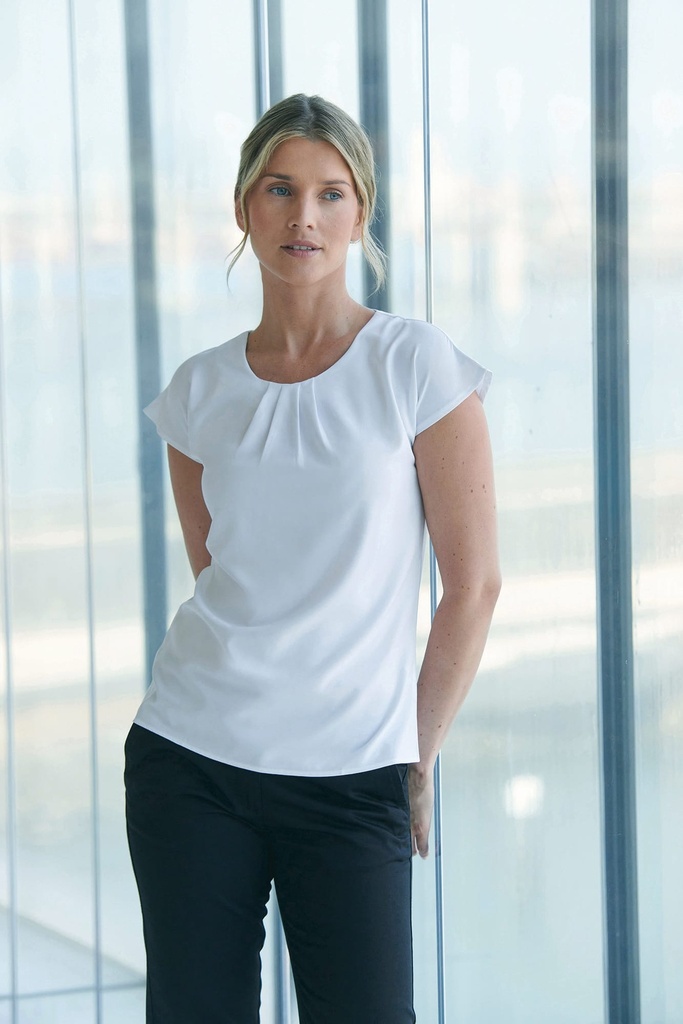 Top col plissé femme (L)