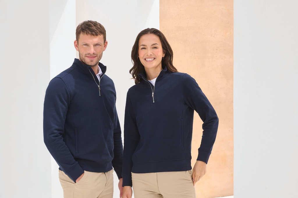 Sweat-shirt col zippé unisexe (XS)