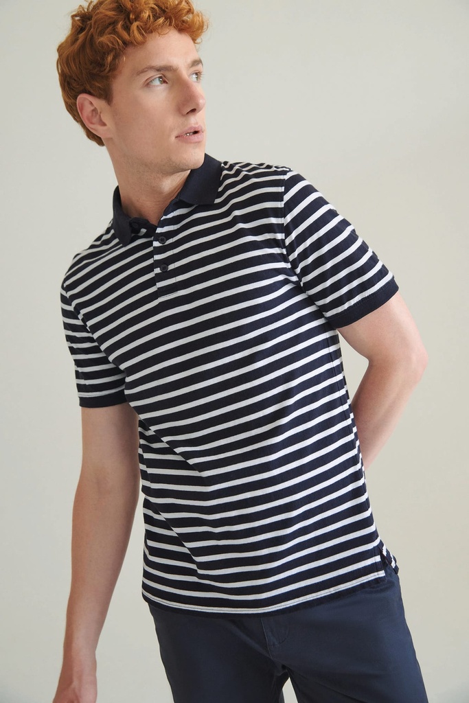 Polo jersey à rayures (XS)